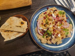 Hummus Platter at Bwyd Da Bangor in Bangor