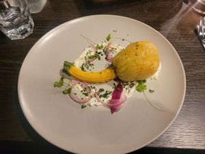 Deep Fried Courgette at Bwyd Da Bangor in Bangor