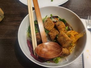 Salt and Pepper Tofu Ramen at Bwyd Da Bangor in Bangor