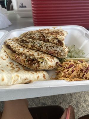 Vegan quesadillas   at Buen Provecho Taco Shack in Guam