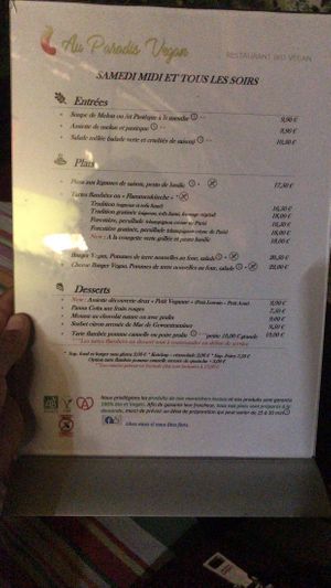 Menù miércoles noche   at Eve au Paradis Vegan in Mulhouse