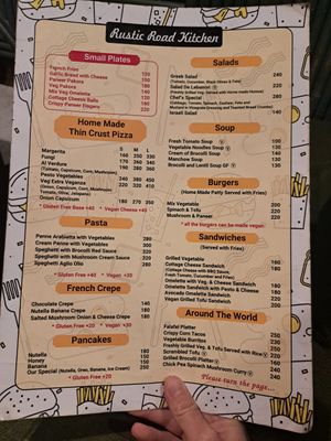 Menu at Rustic Road Cafe in Rishikesh