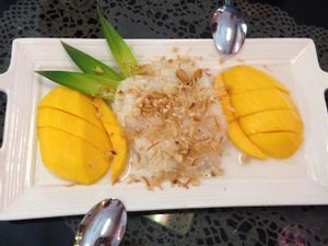 Rice desert with coconut, peanuts and mango at Thai Spice in Corpus Christi