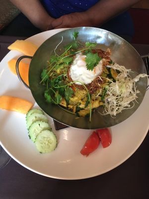 This has a fried egg w fried rice at Thai Spice in Corpus Christi