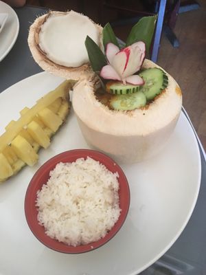 Red Curry (Vegan) - Beautiful presentation, amazing flavor at Thai Spice in Corpus Christi