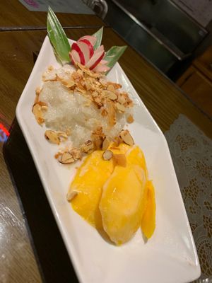 Sweet Rice mango and almonds  at Thai Spice in Corpus Christi
