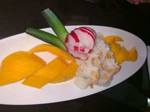 Sweet rice and mango  at Thai Spice in Corpus Christi