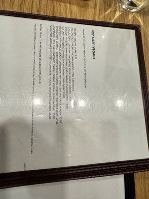 Menu  at Hop Alley in Denver