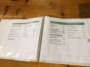 Menu as of September 2017 at Thyme to Eat in Chesterfield