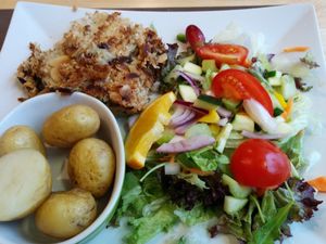 nutty parsnip and celeriac bake at Thyme to Eat in Chesterfield