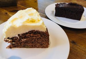 Vegan Banana and Walnut Cake and Vegan Chocolate Brownie  at Thyme to Eat in Chesterfield