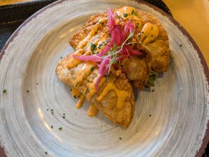 Vegan empanadas at Breakfast AF in Louisville