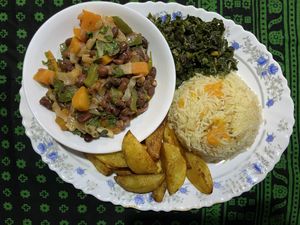 Vegan dinner   at Chocos Restaurant in Diani