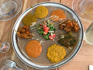 Injera plate double size at Tenat in Tel Aviv