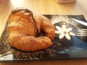 Croissant with n*tella at Be Happy in Gran Canaria