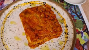 Vegan lasagne at Be Happy in Gran Canaria