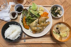 One of the set meals we enjoyed at Shima Vegetable Restaurant おやさい食堂 in Takamatsu