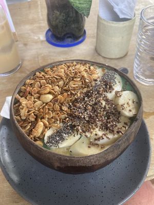 Green smoothie bowl  at Swell Cafe and Bar Pacifico Siargao in Siargao