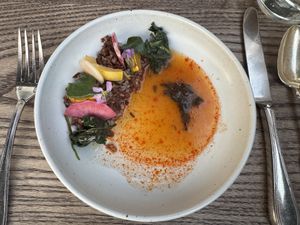 Red rice / dashi  at 3rd Cousin in San Francisco