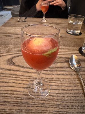 Passion fruit sorbet and concord grape shrub  at 3rd Cousin in San Francisco