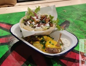 My menu, der berliner Doner and smashed potatoes at Mōpa X La Communale in Saint-ouen-sur-seine