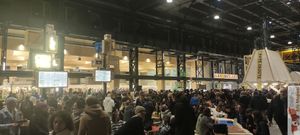 Seats and tables at Mōpa X La Communale in Saint-ouen-sur-seine