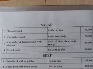 Salad section at Sapa Market - Gian Hang 19 (Booth 19) in Lao Cai