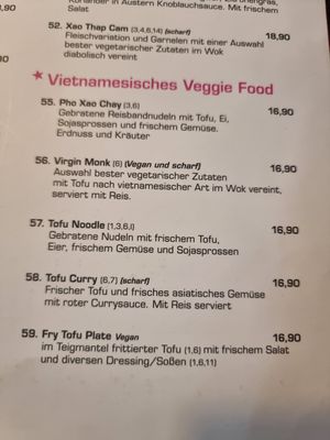 Part of menu at NOI Restaurant in Wuppertal