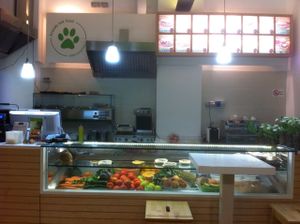 Sales counter at Universo Vegano - Navigli in Milan