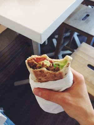 vegina with soy meat, vegan mayo an veggies at Universo Vegano - Navigli in Milan