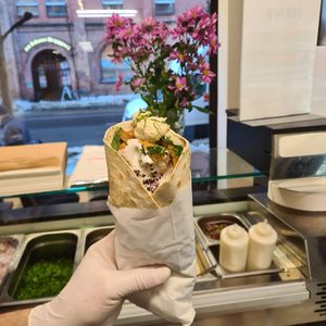 Falafel with hummus at Jamal's Falafel in Oslo