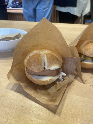 Leberkäs-Semmel at Die Vegane Fleischerei - Frauenstraße in Munich