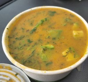 Tortilla soup at El Cantaro Vegan Mexican Restaurant in Monterey