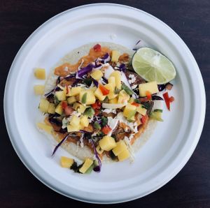 Baja style taco  at El Cantaro Vegan Mexican Restaurant in Monterey