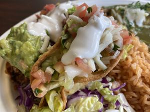 Potato 🥔 taco 🌮  at El Cantaro Vegan Mexican Restaurant in Monterey