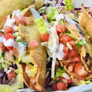 Potato tacos at El Cantaro Vegan Mexican Restaurant in Monterey