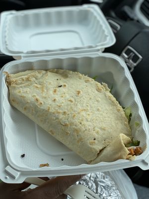 Protein chicken’ corn quesadilla…..Fire!!! at El Cantaro Vegan Mexican Restaurant in Monterey