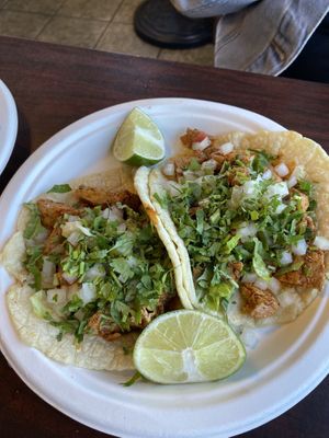 Chicken taco at El Cantaro Vegan Mexican Restaurant in Monterey