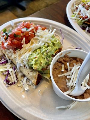 Taquito Plate  at El Cantaro Vegan Mexican Restaurant in Monterey