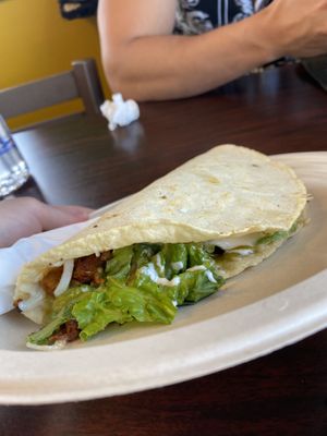 Steak quesadilla   at El Cantaro Vegan Mexican Restaurant in Monterey