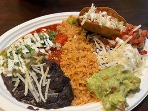 Combination platter #3  at El Cantaro Vegan Mexican Restaurant in Monterey