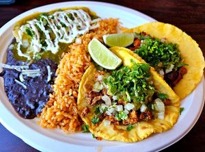 Combo plate #2 at El Cantaro Vegan Mexican Restaurant in Monterey