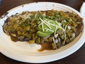 Hurache with Cactus   at El Cantaro Vegan Mexican Restaurant in Monterey