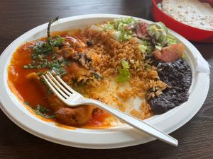 Chile rellenos  at El Cantaro Vegan Mexican Restaurant in Monterey