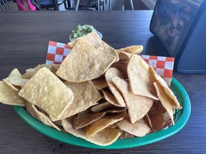 Chips and guac  at El Cantaro Vegan Mexican Restaurant in Monterey