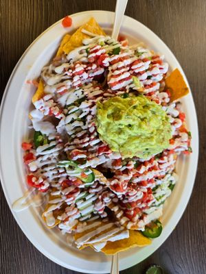 Nachos at El Cantaro Vegan Mexican Restaurant in Monterey