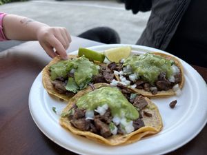 Tacos de asada  at El Cantaro Vegan Mexican Restaurant in Monterey