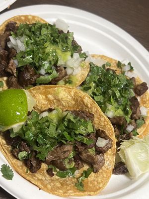 Carne asada street tacos  at El Cantaro Vegan Mexican Restaurant in Monterey