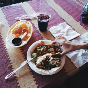 Beef Tacos at El Cantaro Vegan Mexican Restaurant in Monterey