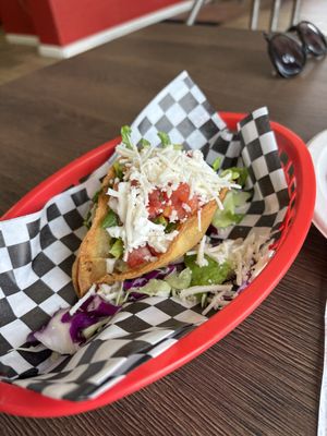 Potato taco  at El Cantaro Vegan Mexican Restaurant in Monterey